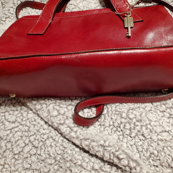 FOSSIL LEATHER HANDBAG - Picture 3 of 10